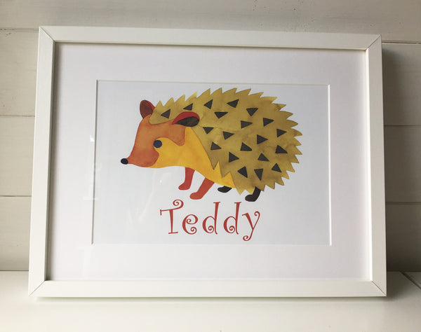 Hedgehog Name Print personalized with Child's Name