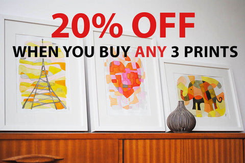 20% OFF When You Buy ANY 3 PRINTS