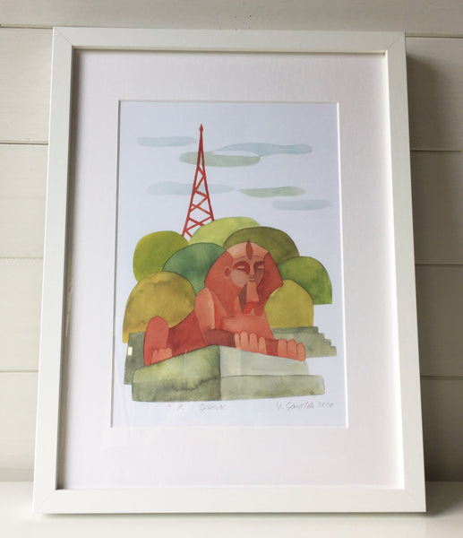 Crystal Palace Sphinx - Mid Century Modern Art Print - Crystal Palace Print