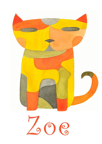 Cat Print personalized with Child's Name