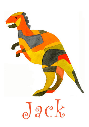 Dinosaur Print personalized with Child's Name