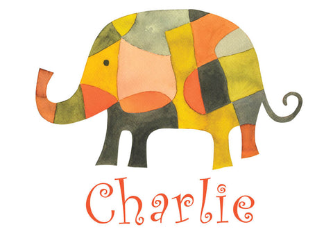 Elephant Print personalized with Child's Name