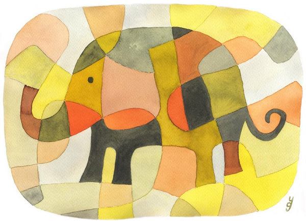 Elephant - Mid Century Modern Nursery Print