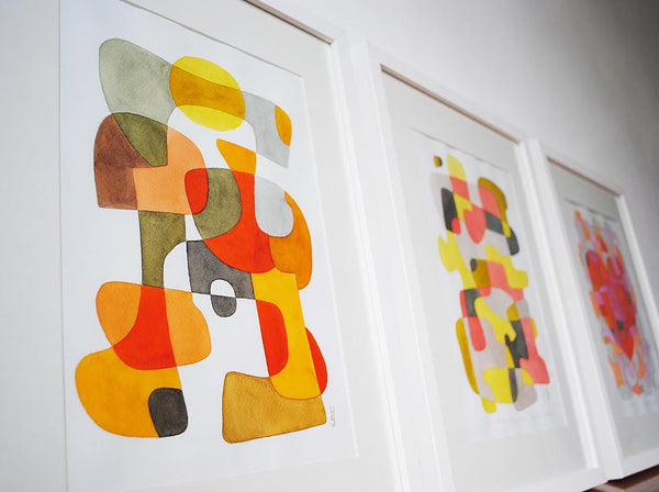 Happy - Mid Century Modern Abstract Art Print