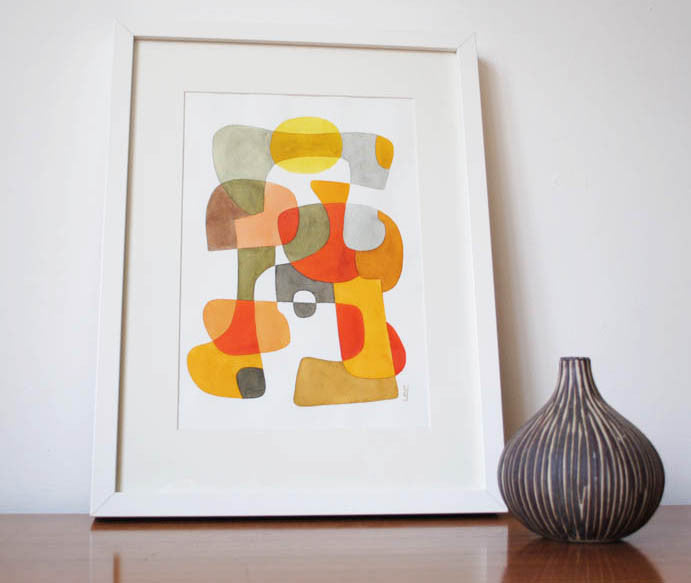 Mid Century Modern Abstract Art Print Mid Century Modern Abstract Art Print