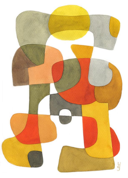 Happy - Mid Century Modern Abstract Art Print