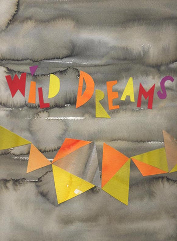 Wild Dreams - Modern Abstract Art Print - orange yellow grey print