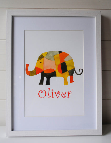 Elephant Print personalized with Child's Name