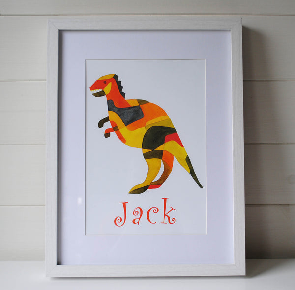 Dinosaur Print personalized with Child's Name