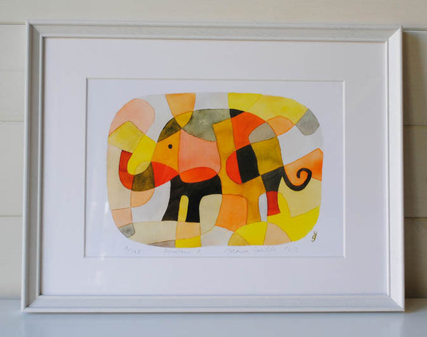 Elephant - Mid Century Modern Nursery Print