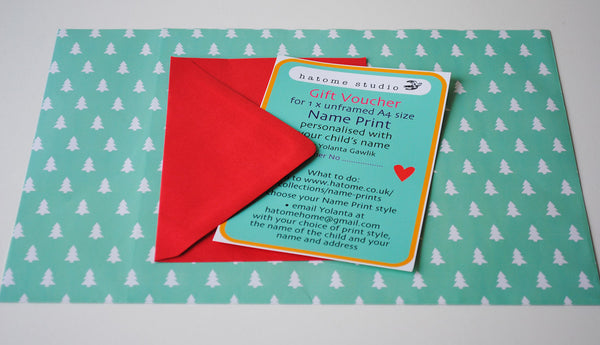 Name Print Gift Voucher