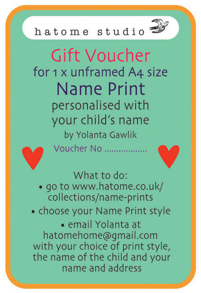 Name Print Gift Voucher