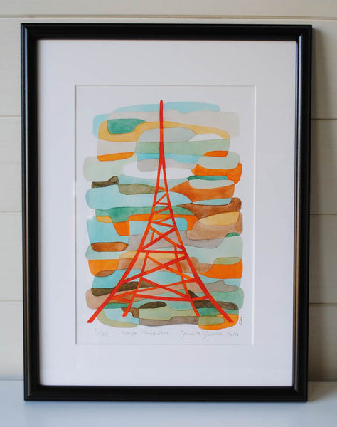 Orange Transmitter - Mid Century Modern Art Print - Crystal Palace Print
