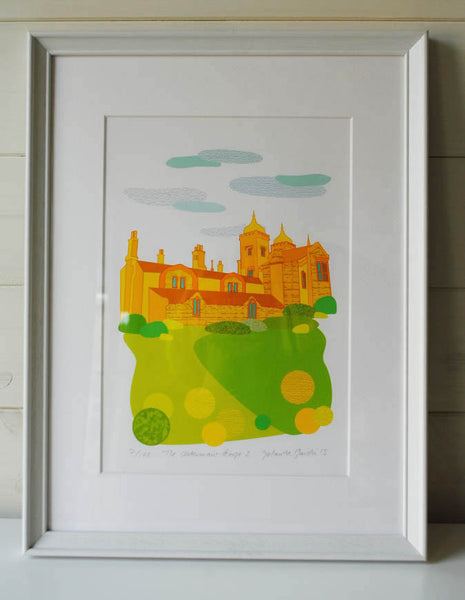 Penge Watermens Mid Century Modern Art Print - green orange brown Penge Print